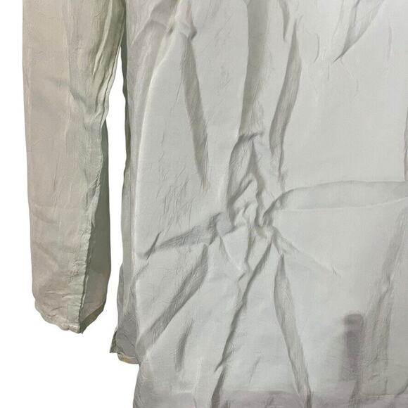 Johnny Was Womens Sheer Blue Floral Embroidered V-Neck Tunic Top Shirt Beachy M - Picture 11 of 16